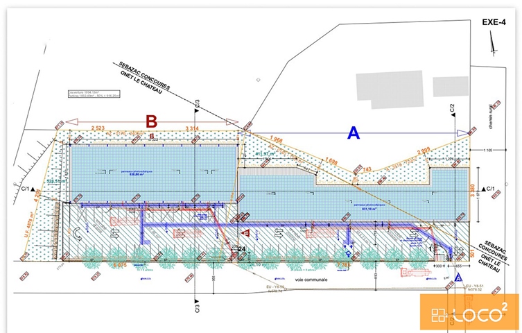 Local commercial 971 m² divisible - ONET LE CHATEAU